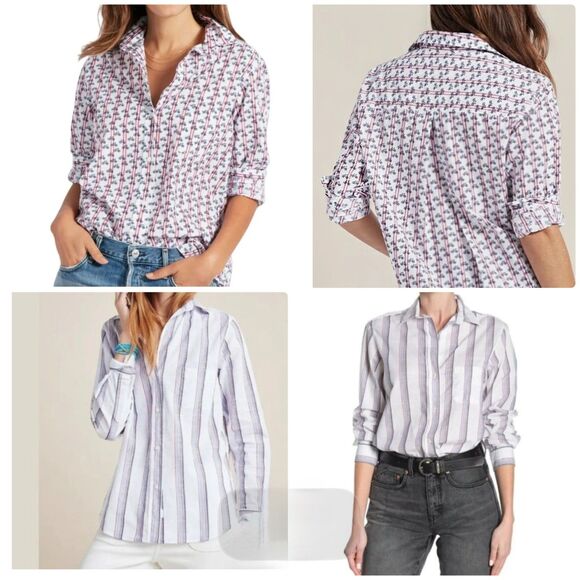 Grayson The Hero Cotton Button Down Shirt Bundle Striped & Bicycle Print Sz 3 M - Picture 1 of 16